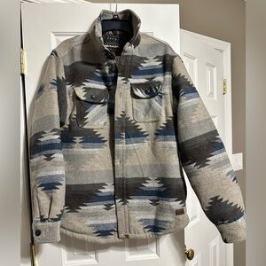 Jachs Men's aztec Sherpa lined Jacket - Gray, Blue, and Brown